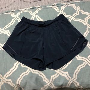 Lululemon Navy Blue Hotty Hot Shorts 4”